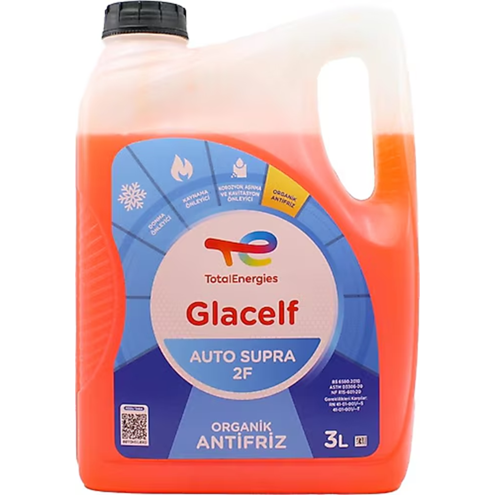Total Glacelf Auto Supra 2f Organik Kırmızı Antifriz 3 Litre
